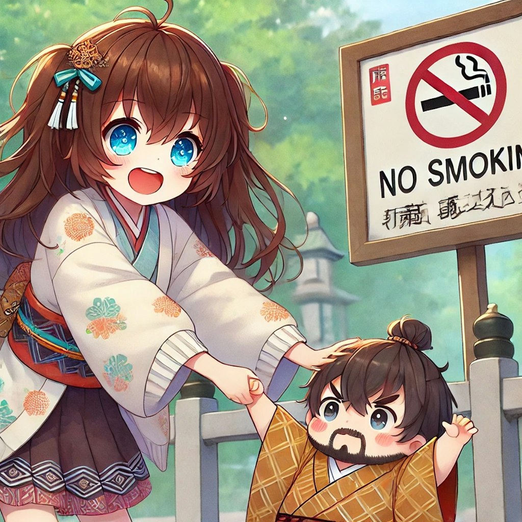 No Smokingと小さな女の子