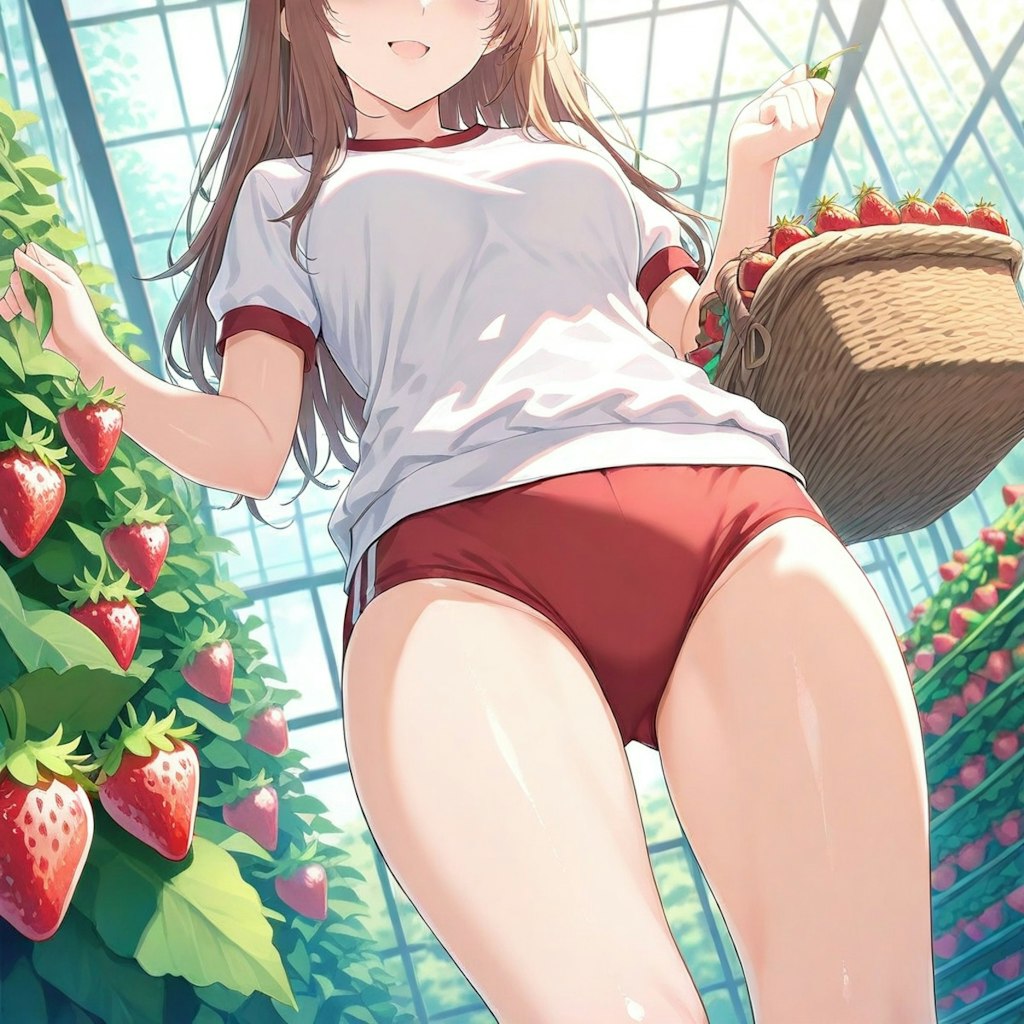 赤ブルマでイチゴ狩り！
