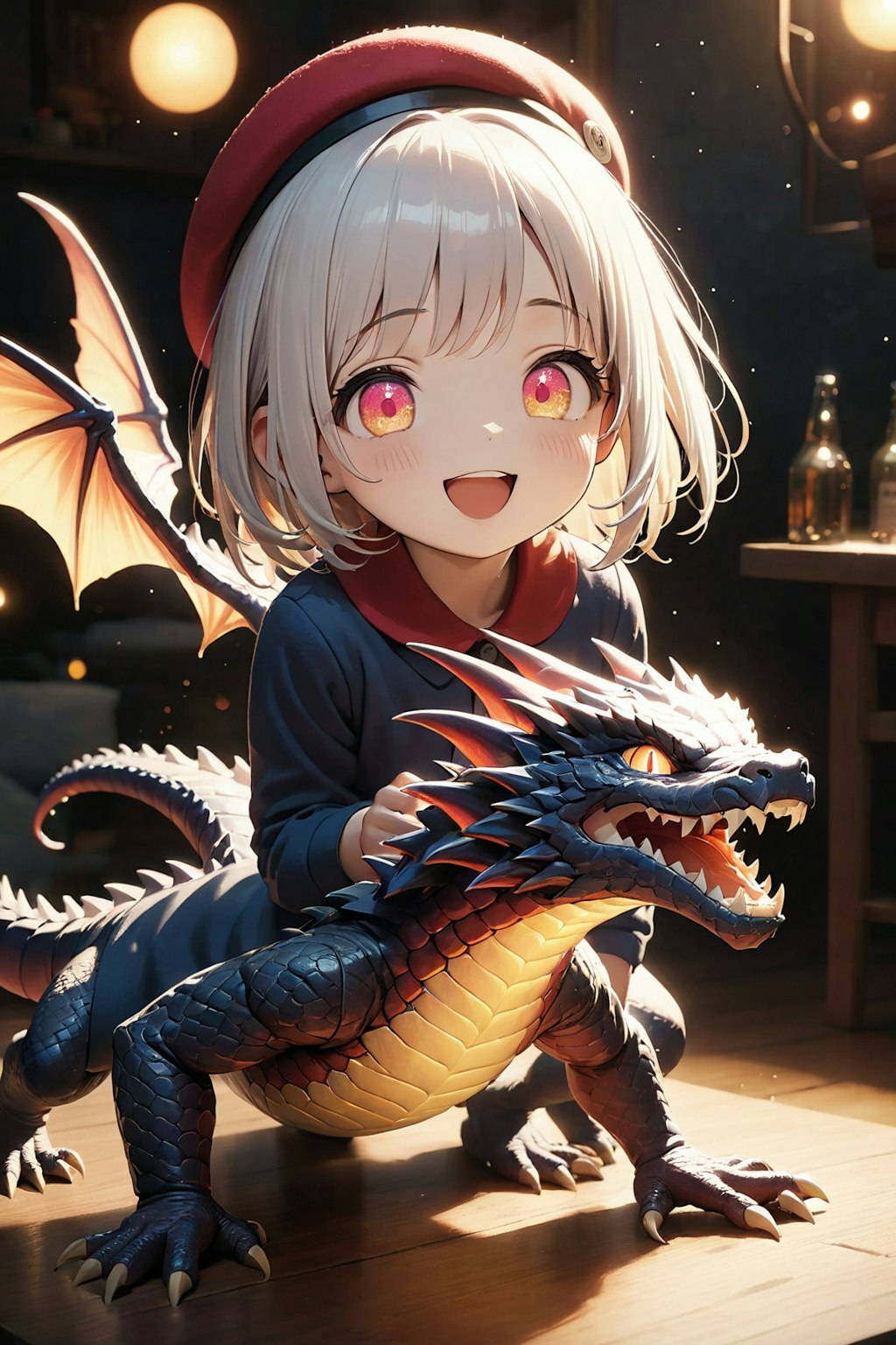 ベレー帽EMERALDragonなの子