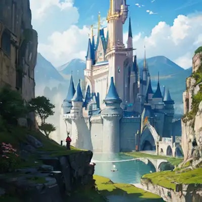 ディズニーのシンデレラ城風の城