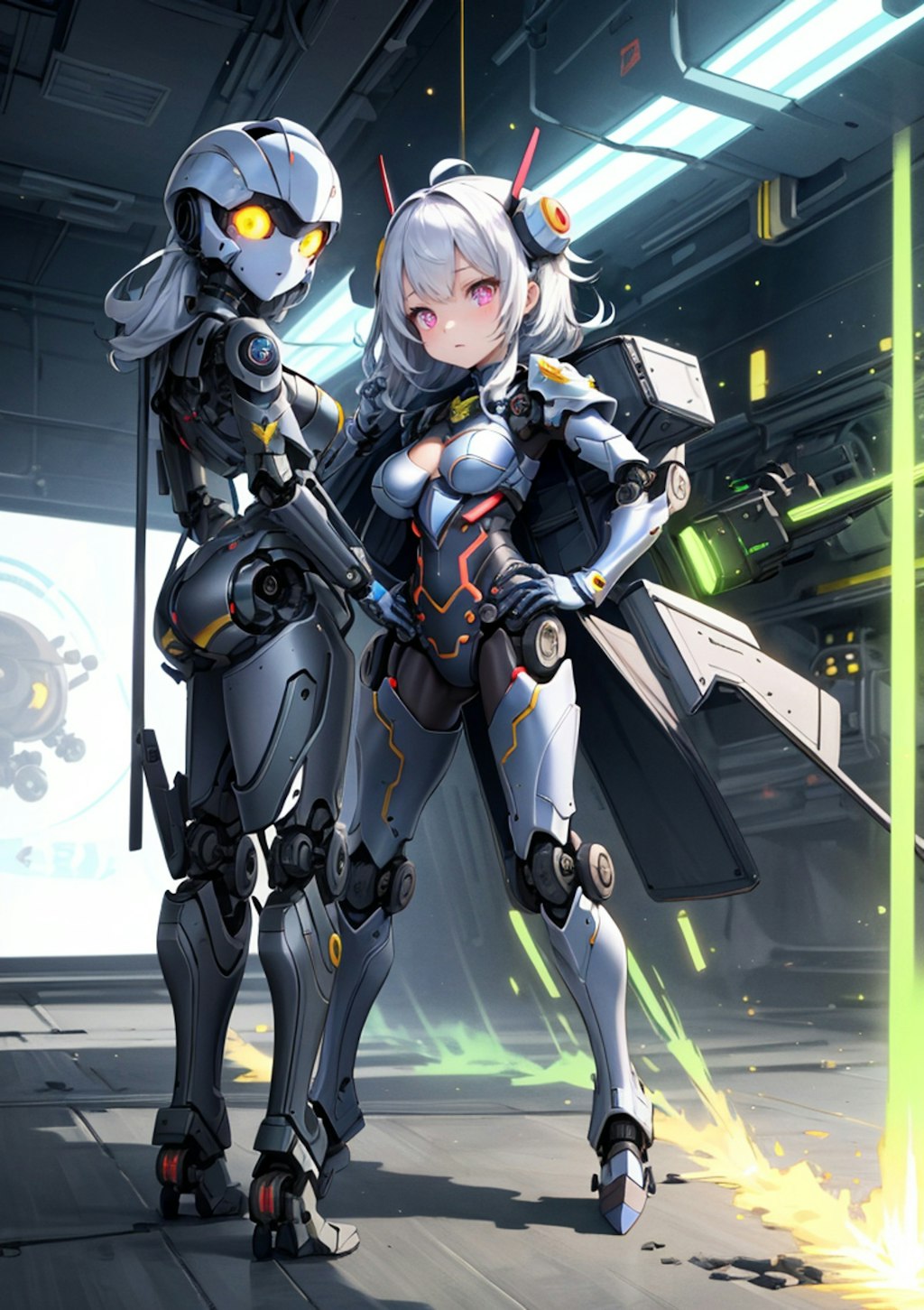 メカガール(少女)とロボット 1