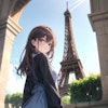 Eiffel Tower, 1girl,