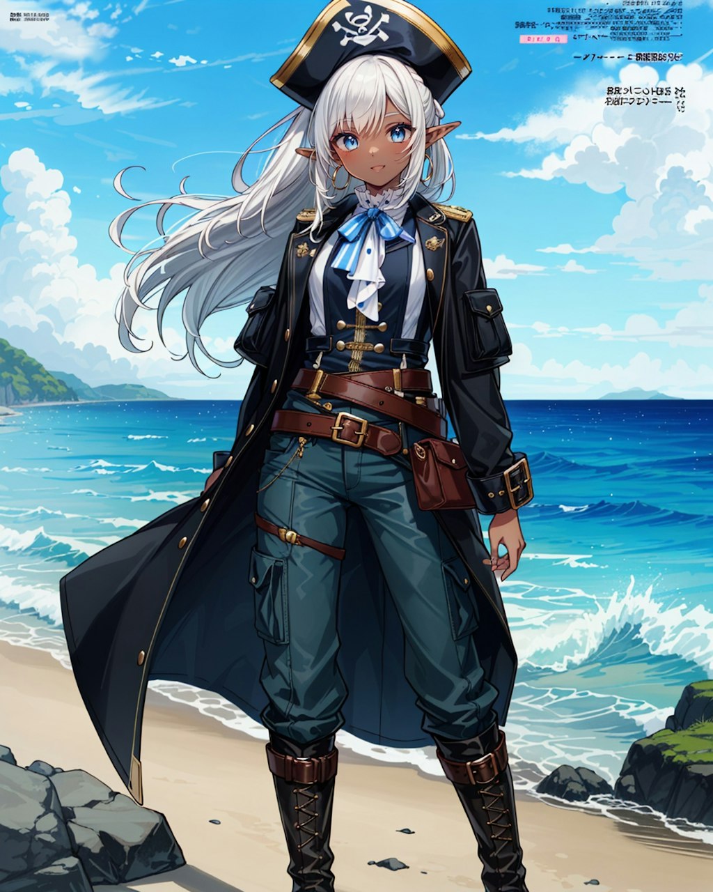 海賊衣装のダークエルフ