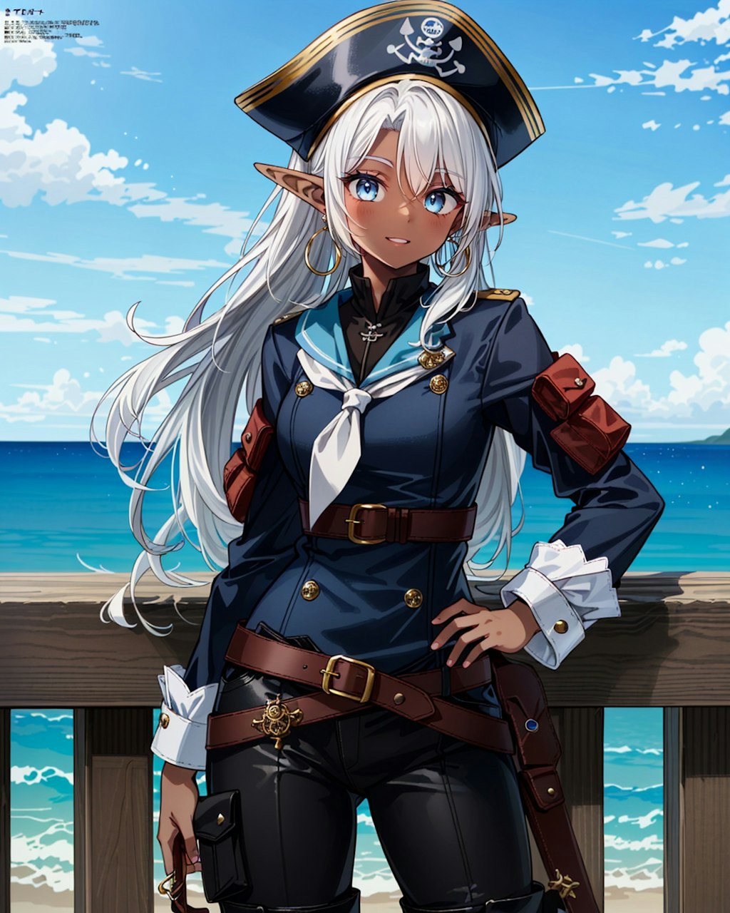 海賊衣装のダークエルフ