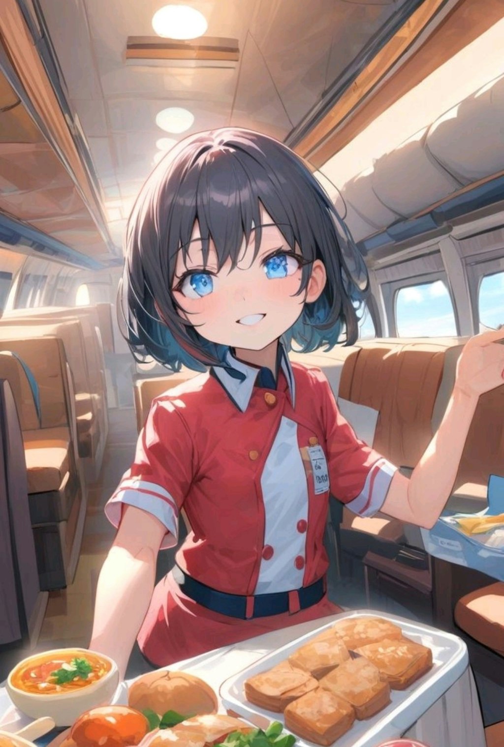 スチュワーデスの小さな女の子