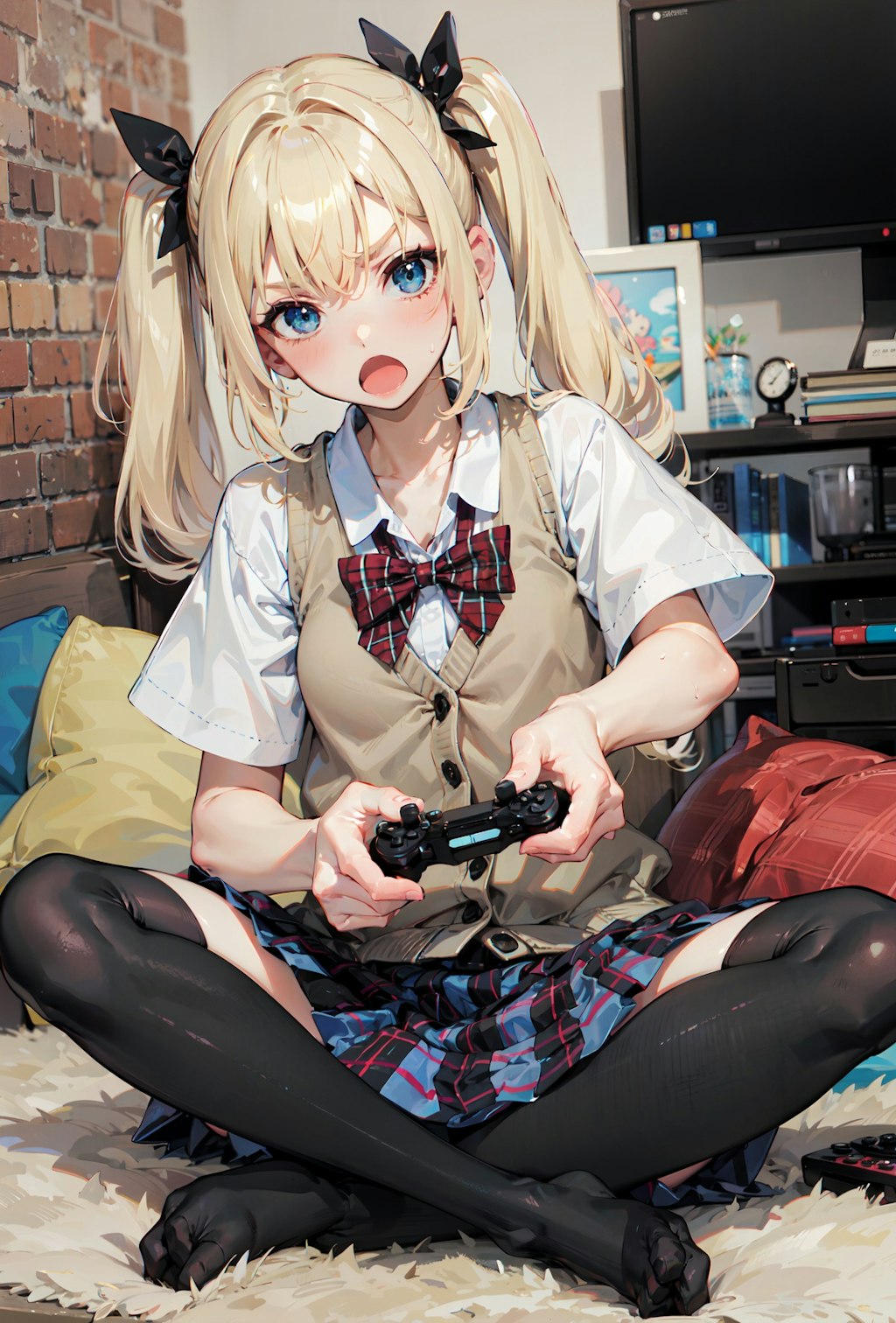 ゲームをプレイする美桜ちゃん