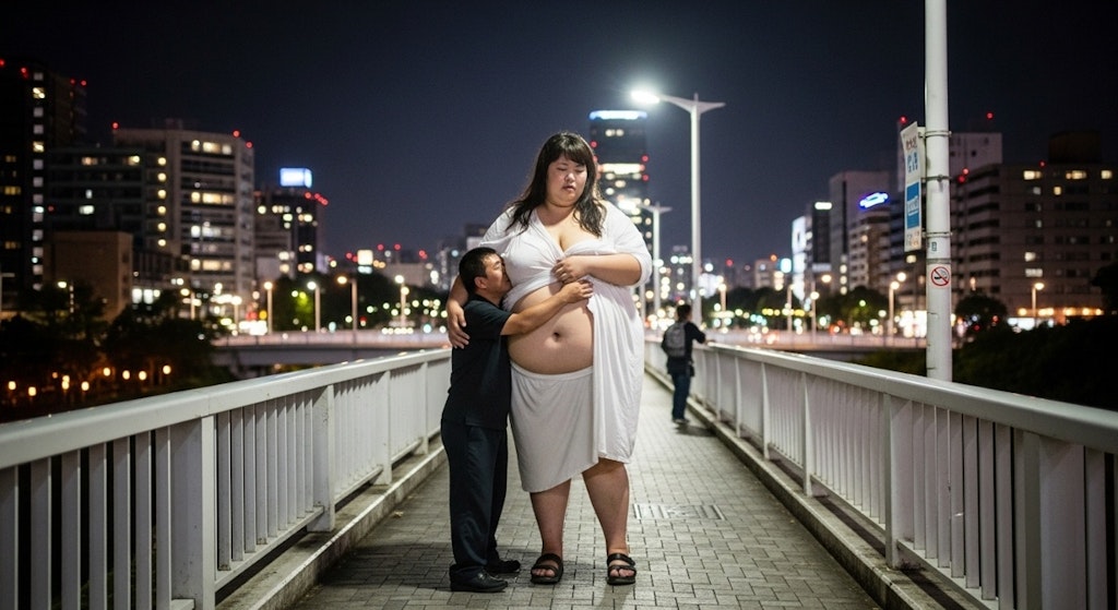酔った巨体に介抱するふりして抱きつく男