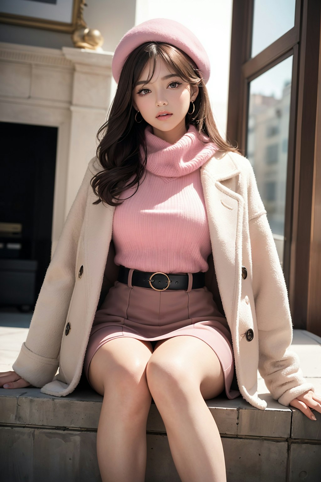 pink knit dress