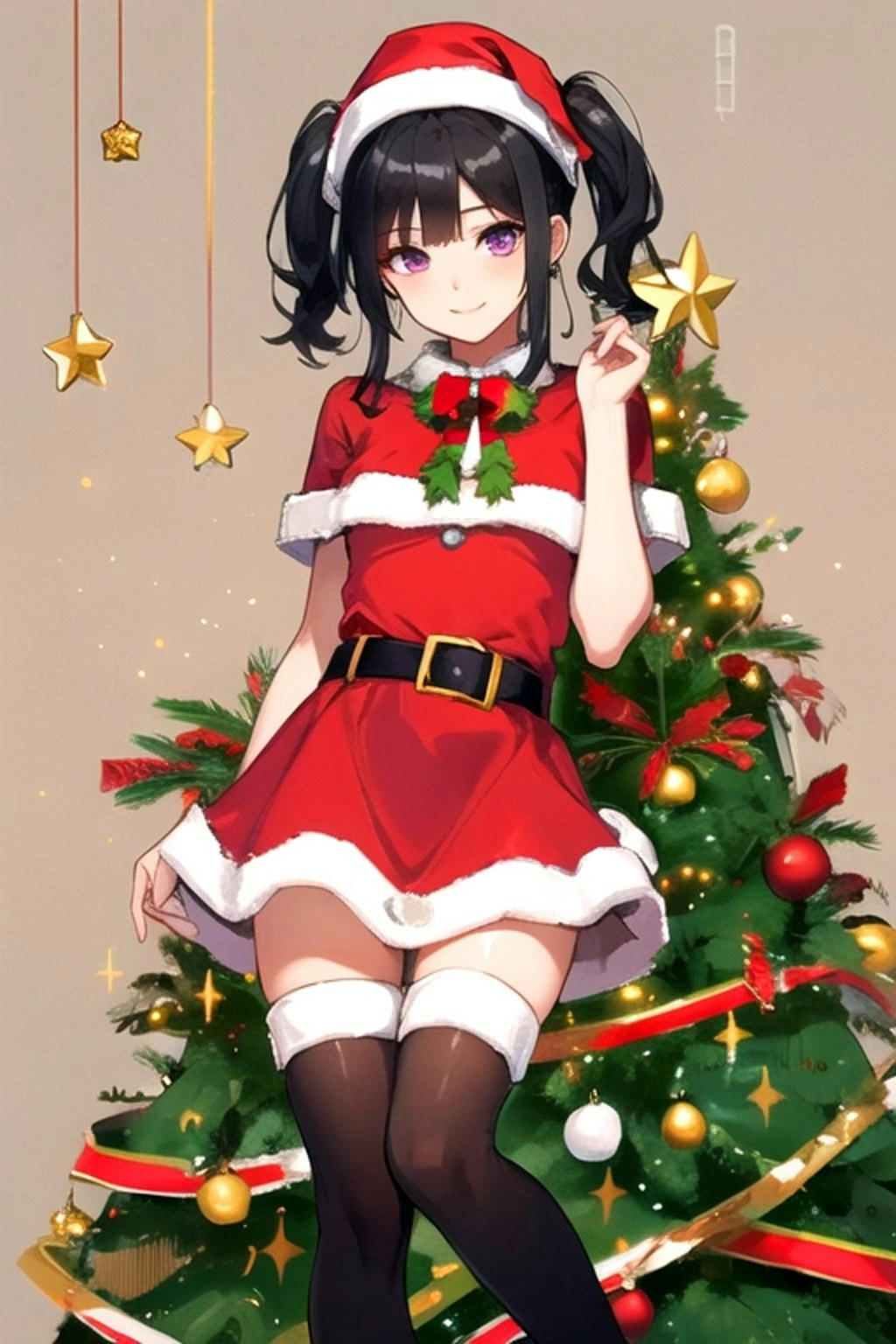 【R15】クリスマスの夜に、あなたとリラックス♥黒髪ツインテール少女版（枚）その1