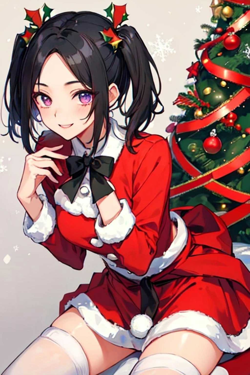 【R15】クリスマスの夜に、あなたとリラックス♥黒髪ツインテール少女版（枚）その1