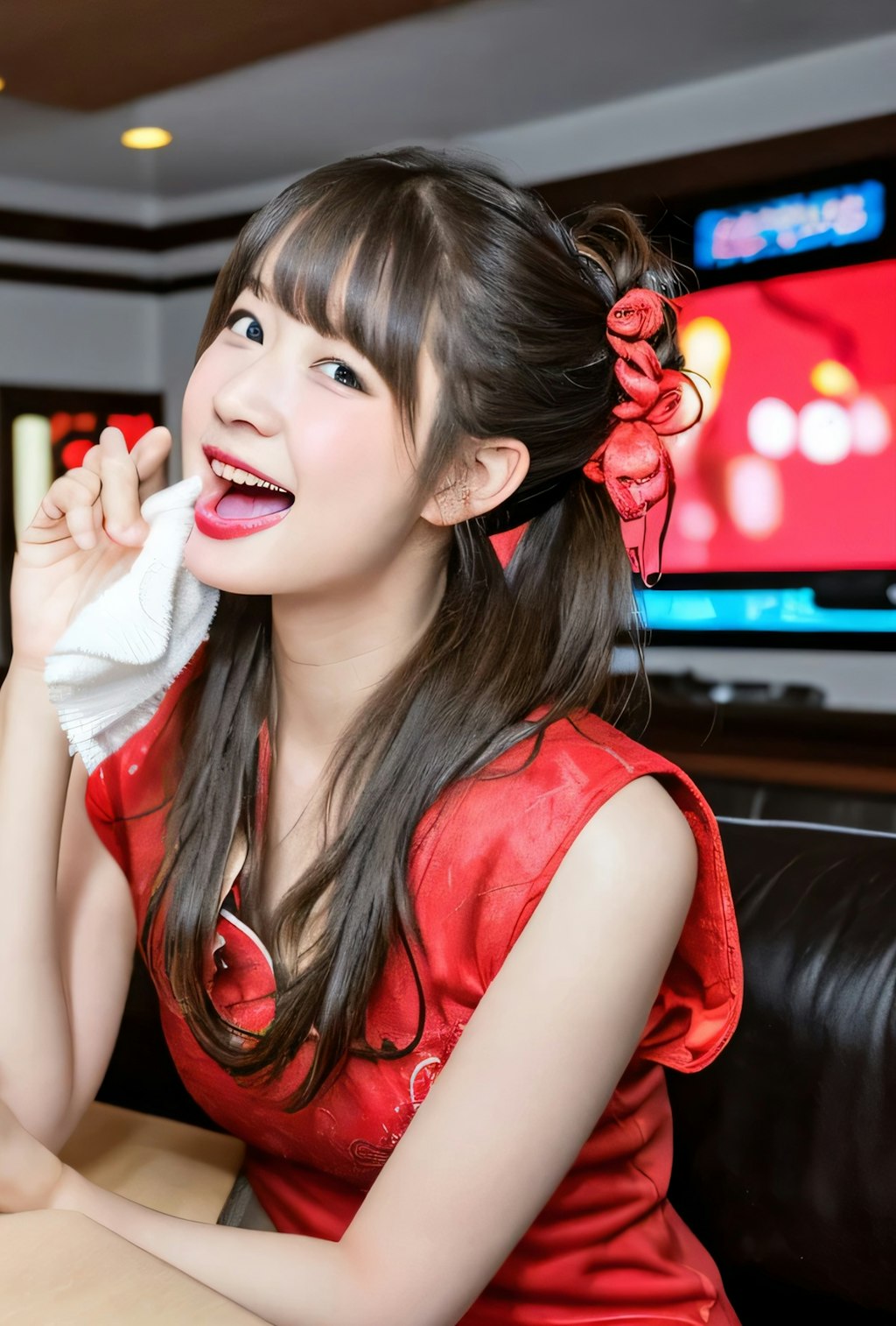 黒髪ロングで中華服の美女６