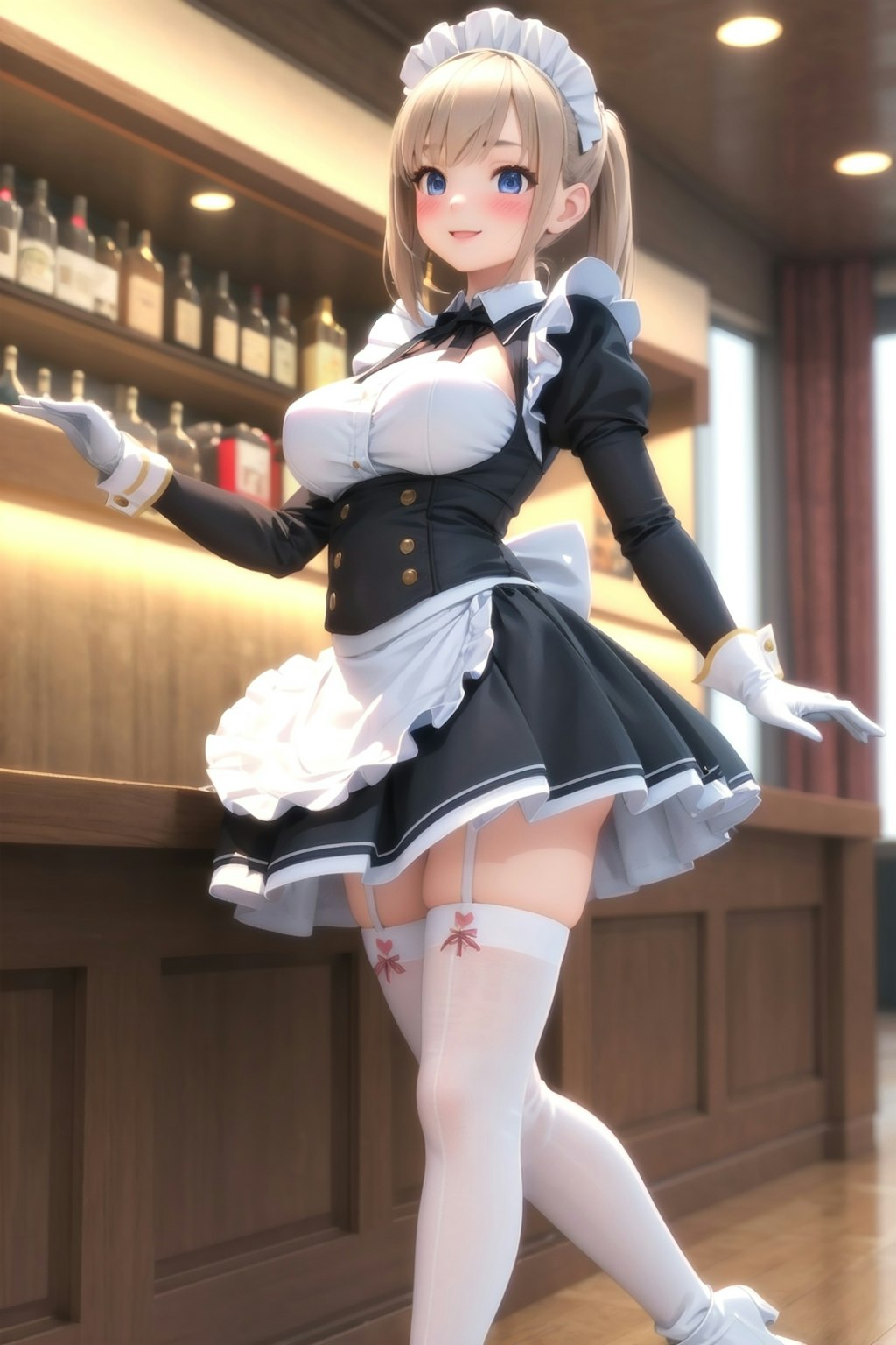 バーの店員のメイドさん