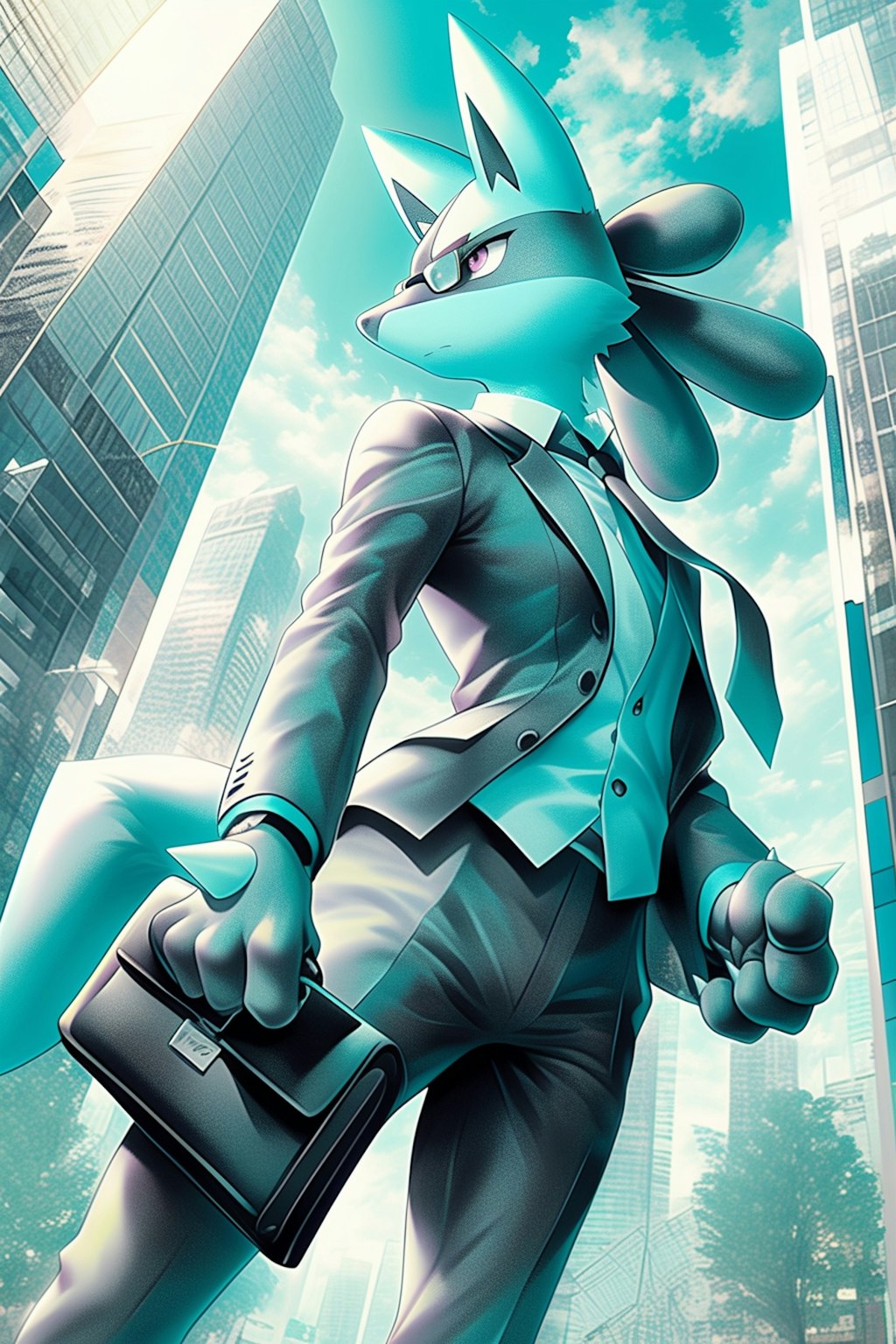 Lucario in suit