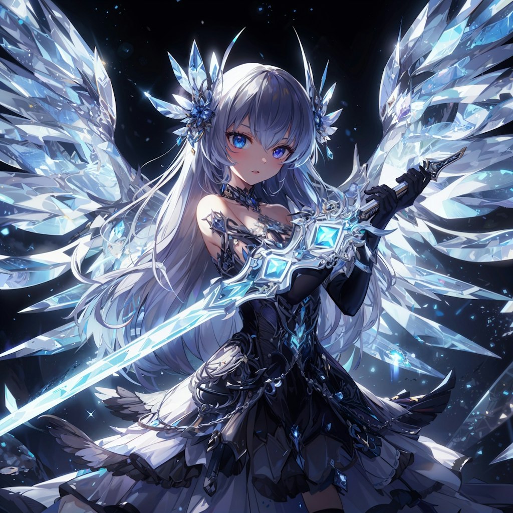 氷の羽と輝く剣