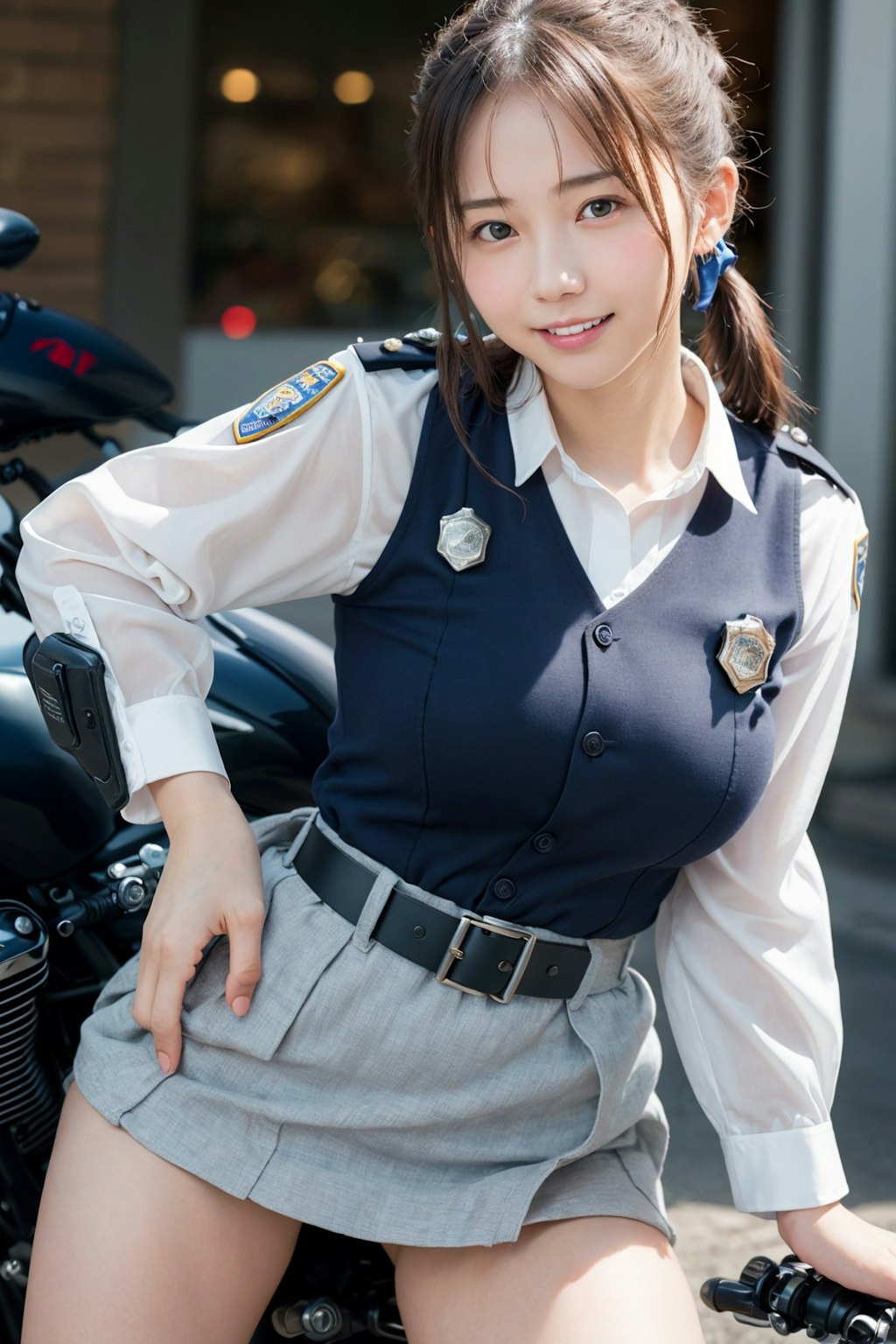 女性警察官 vol.5 バイク / ツインテール