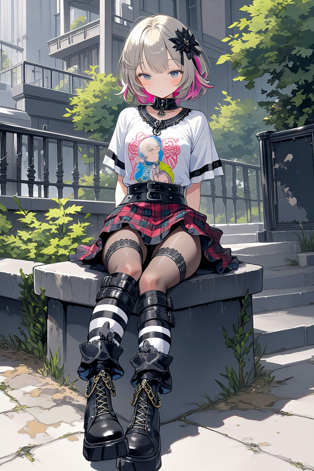 白いプリントTシャツの君
