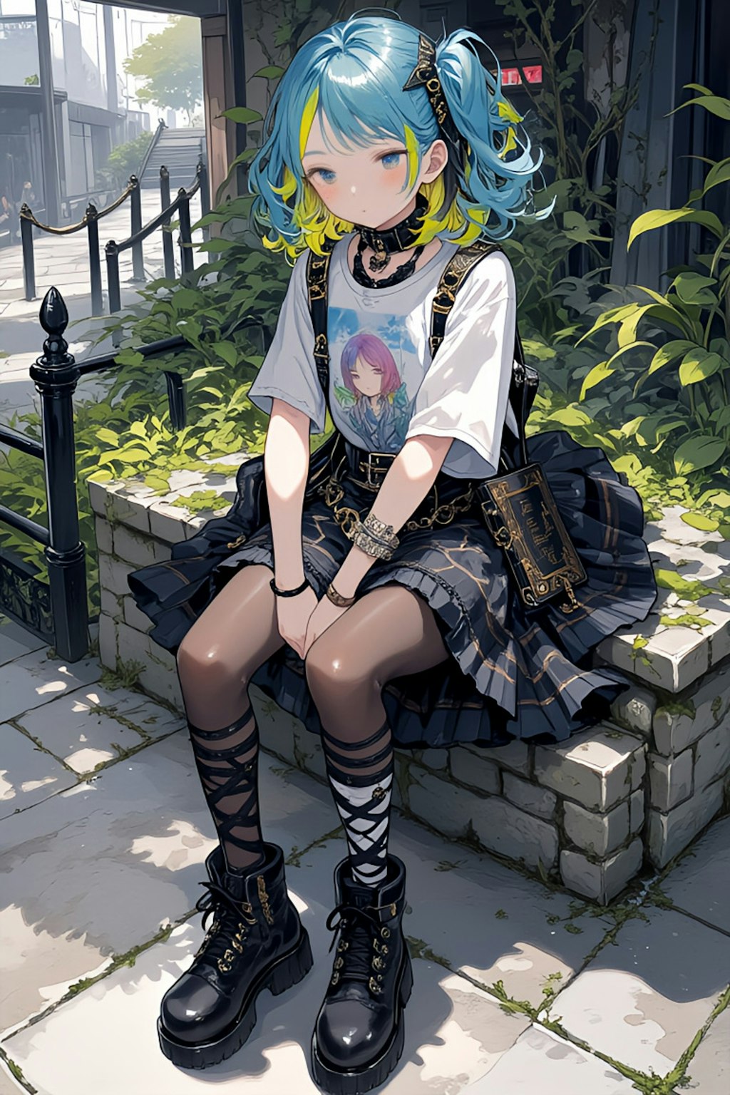 白いプリントTシャツの君
