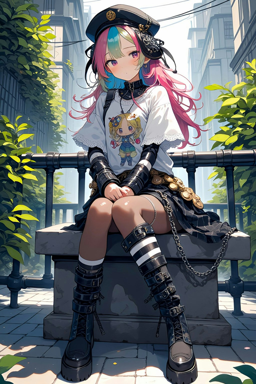 白いプリントTシャツの君