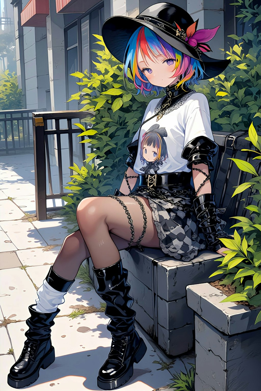 白いプリントTシャツの君