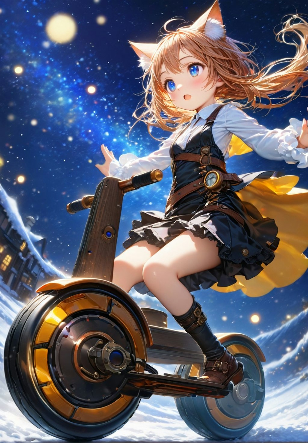 8枚）星空とケモ耳エルフさん