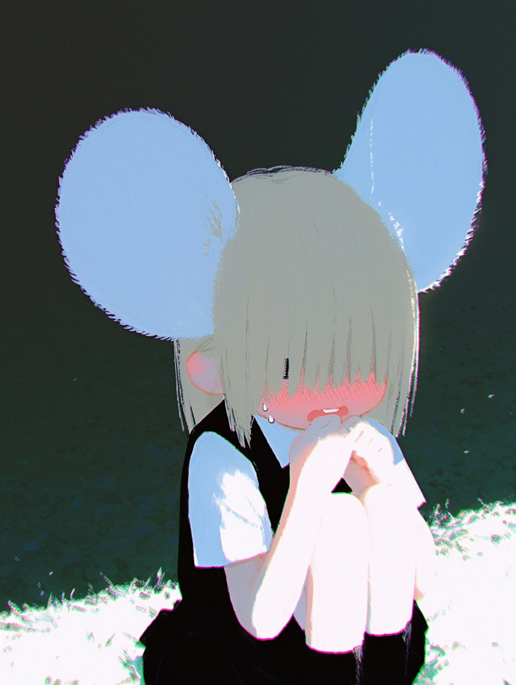 照れ×目隠れ