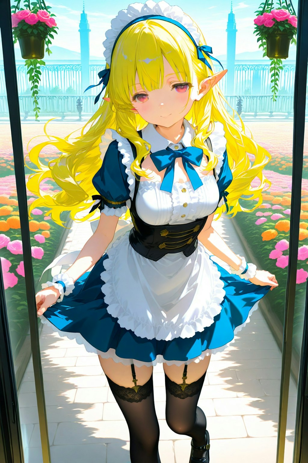 花園の金髪エルフのメイドさん　－過去画像再生成－