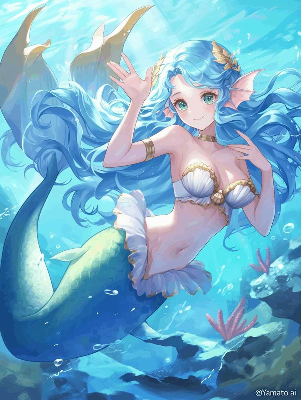 真夏の海のファンタジー　人魚ナデシコの恋。