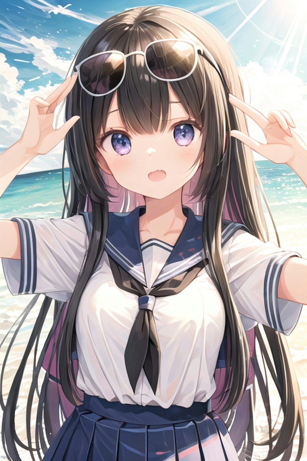 海に来た女の子