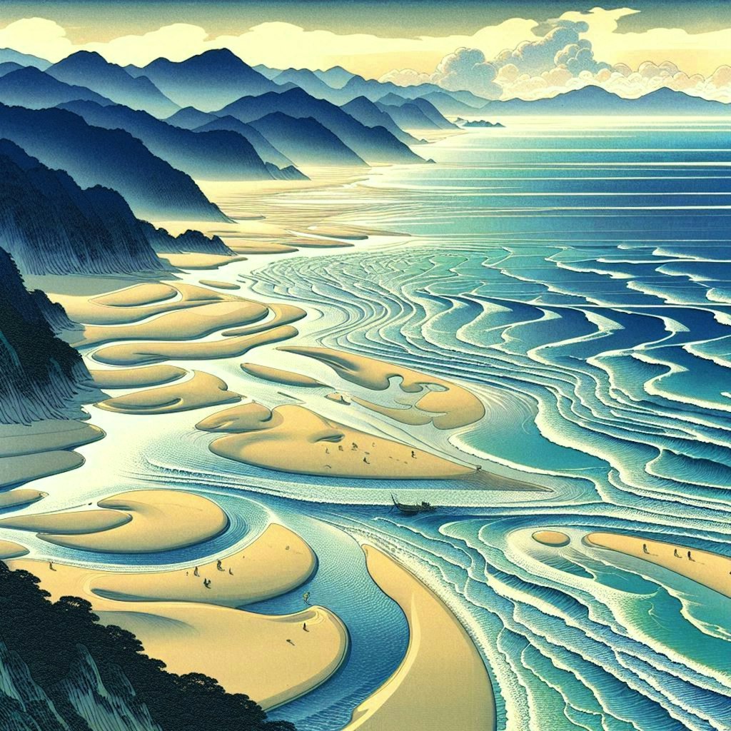 遠浅の海岸