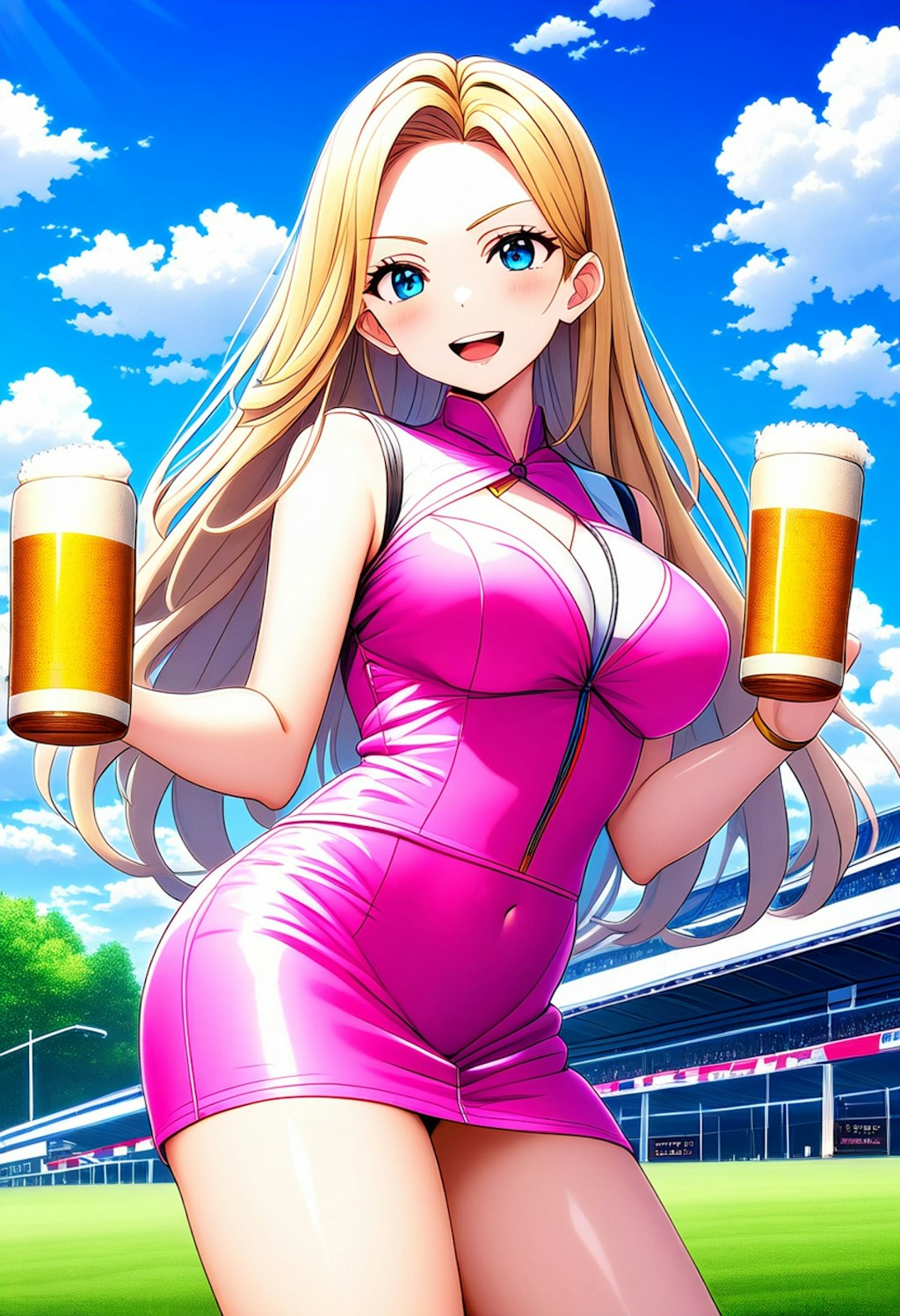 レースクイーンの乾杯