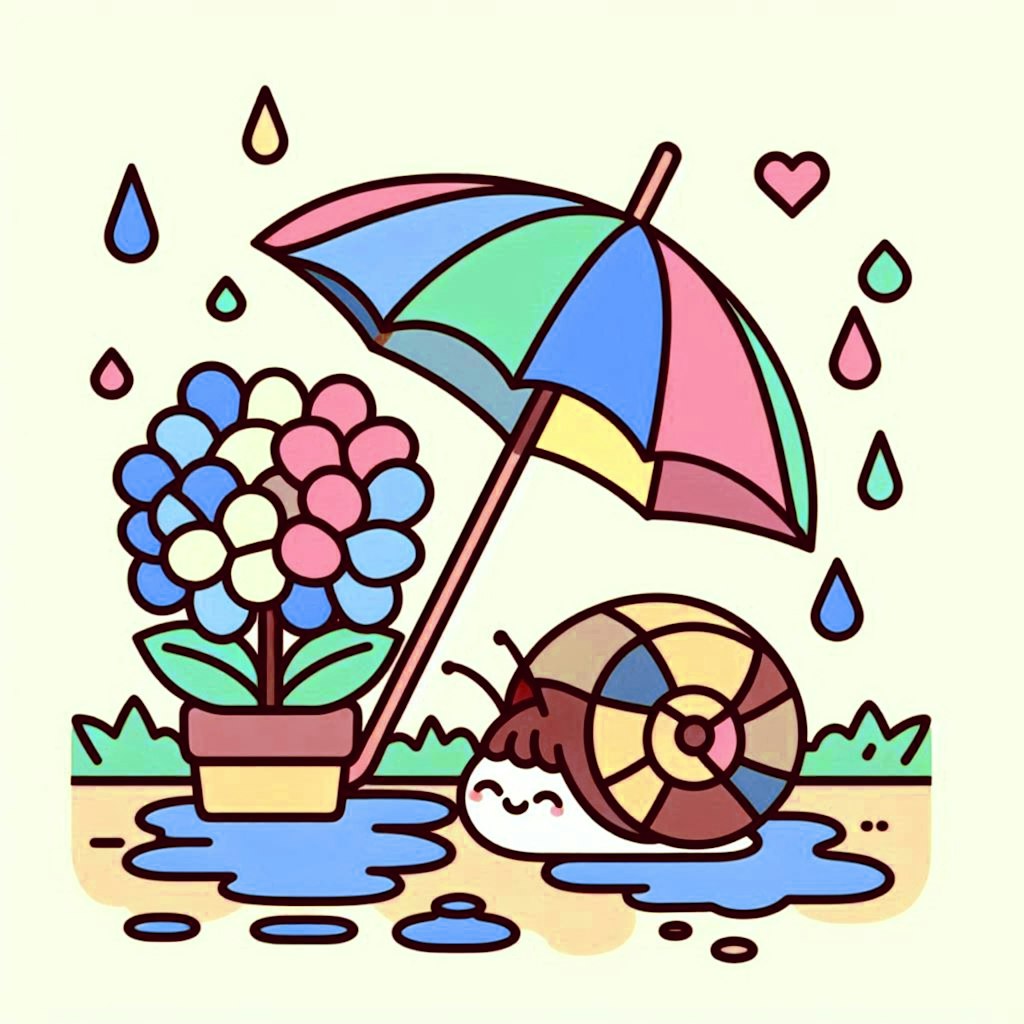 雨とカタツムリと女の子