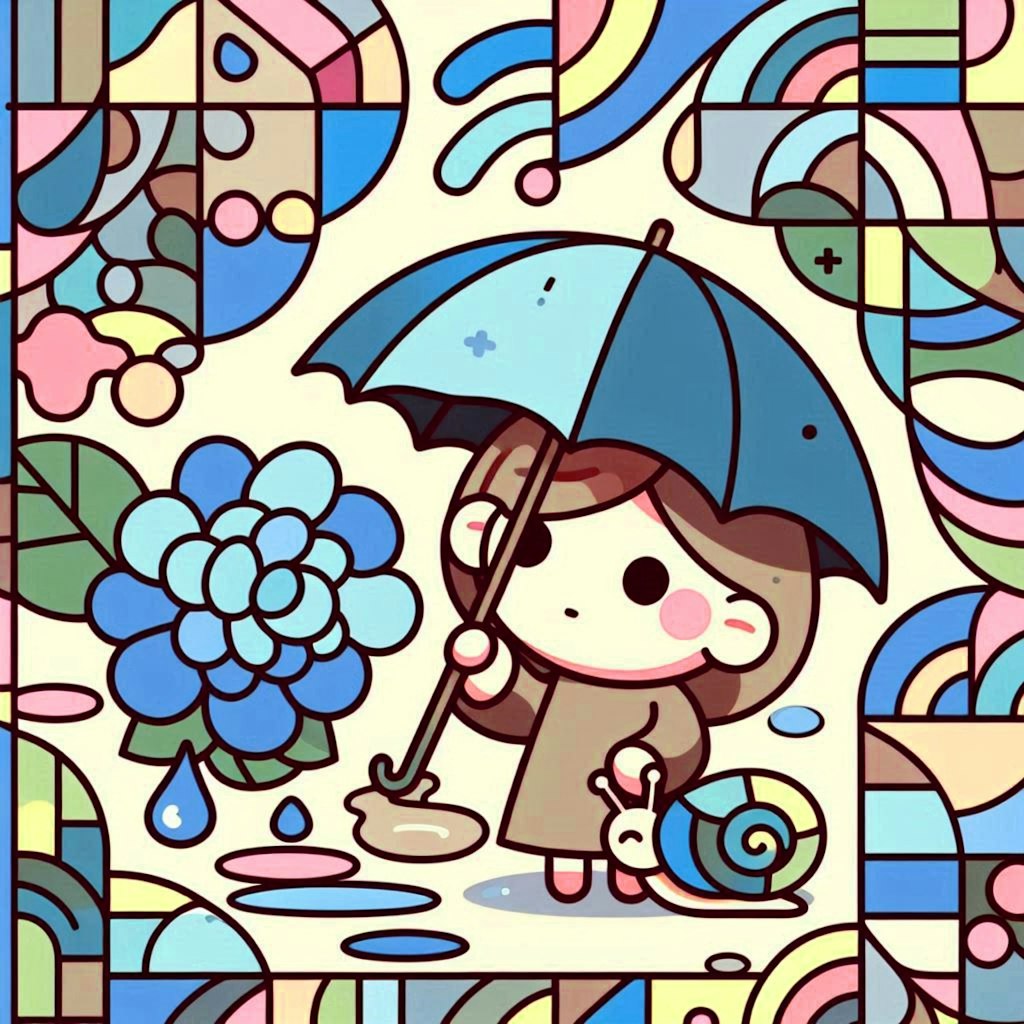 雨とカタツムリと女の子