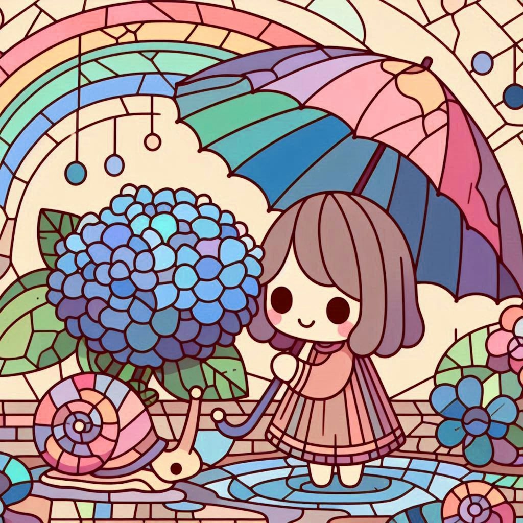 雨とカタツムリと女の子