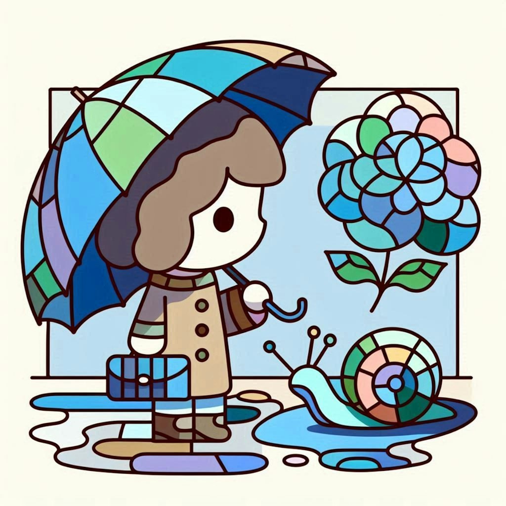雨とカタツムリと女の子