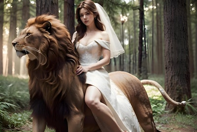 ライオンに乗った花嫁