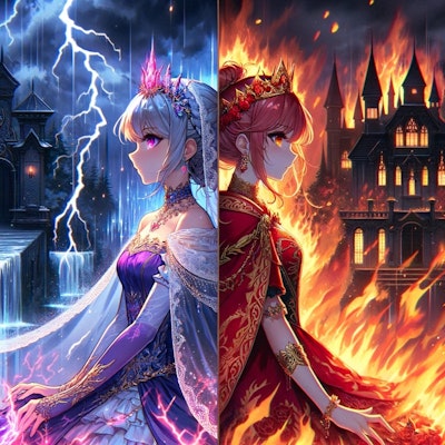 雷の国の王女と炎の国の王女