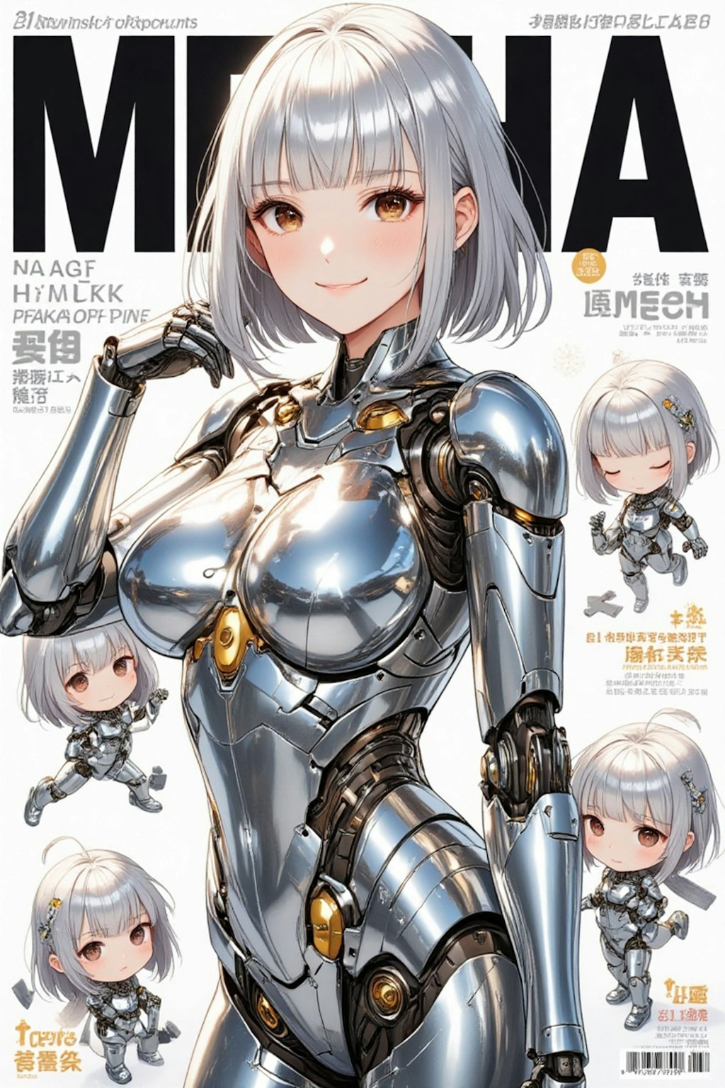 雑誌の表紙風メカ子