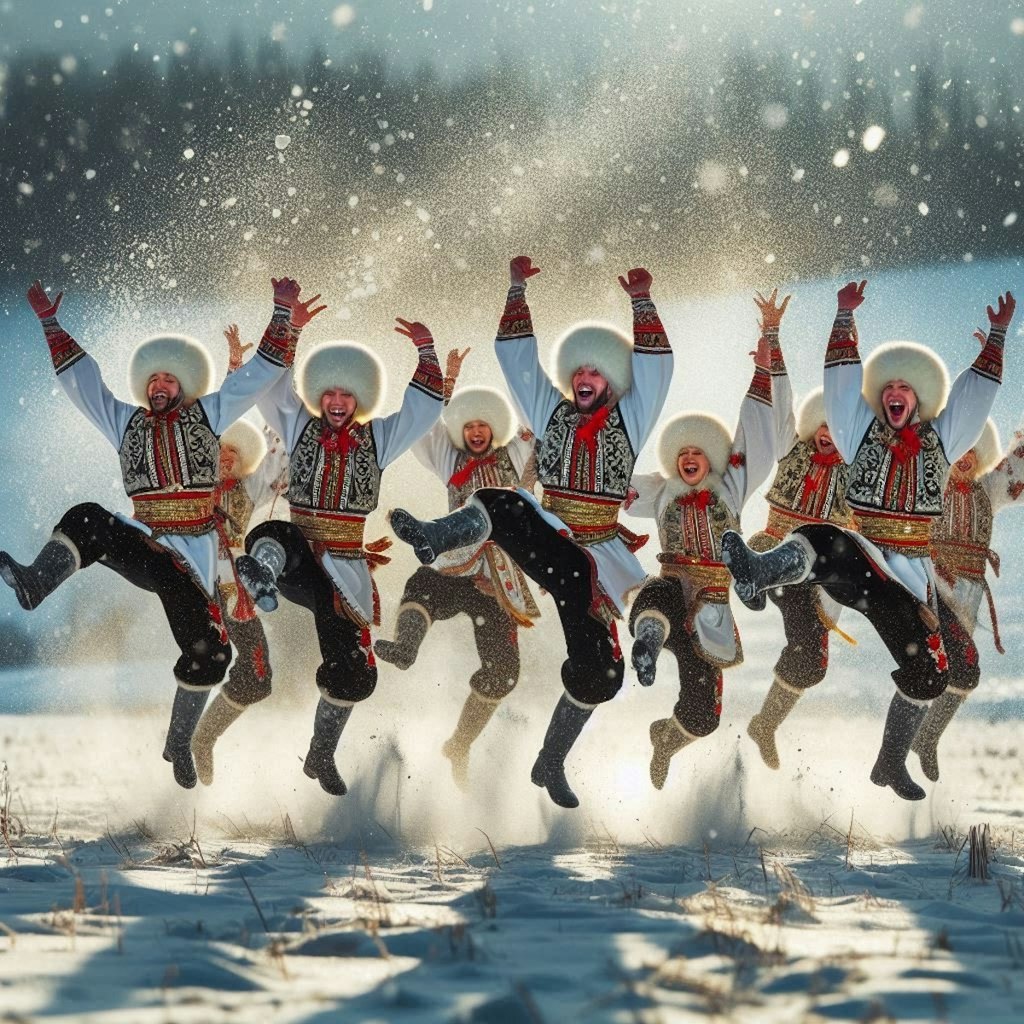 雪の中　コサックダンス　永遠に