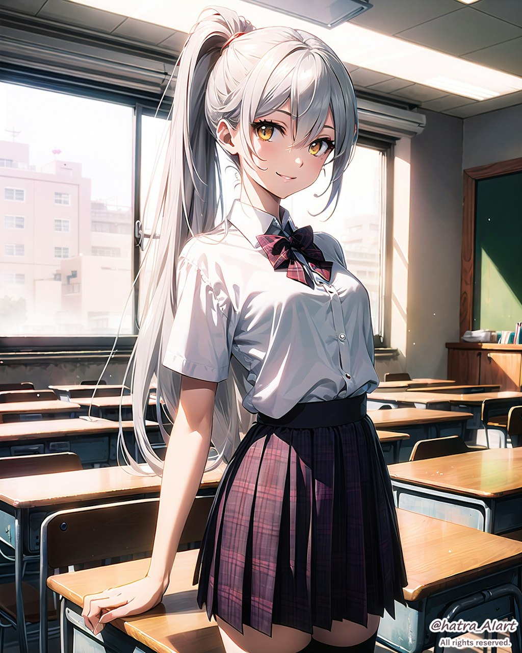 ポニーテールと制服