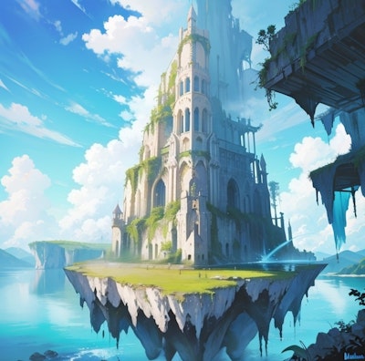 湖の上の浮遊城