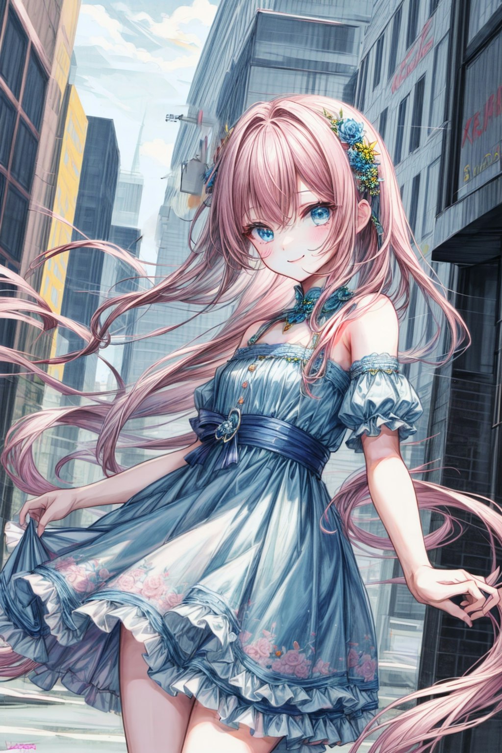 フリルドレスの女の子 Girl in frill dress