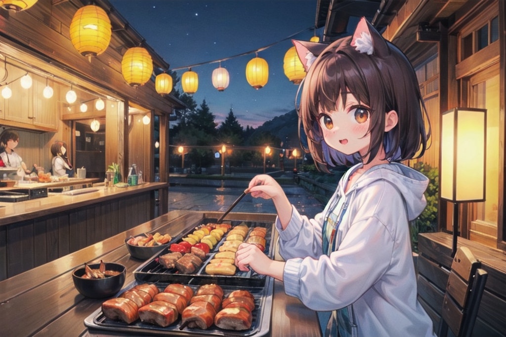 猫とBBQ