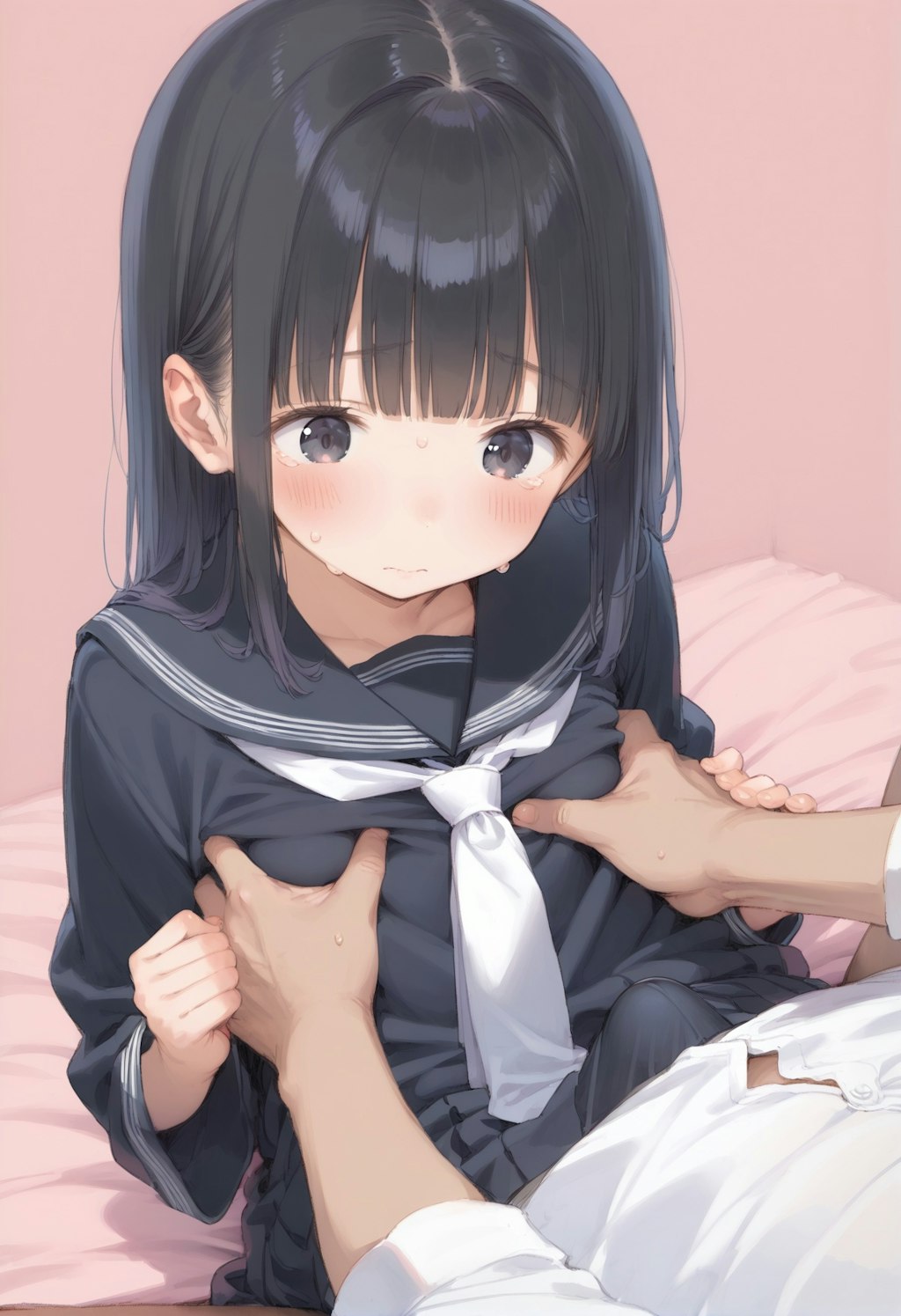 泣いてお願いする子