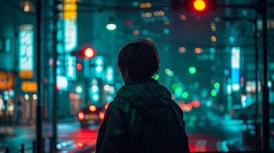 [Midjourney]夜の交差点
