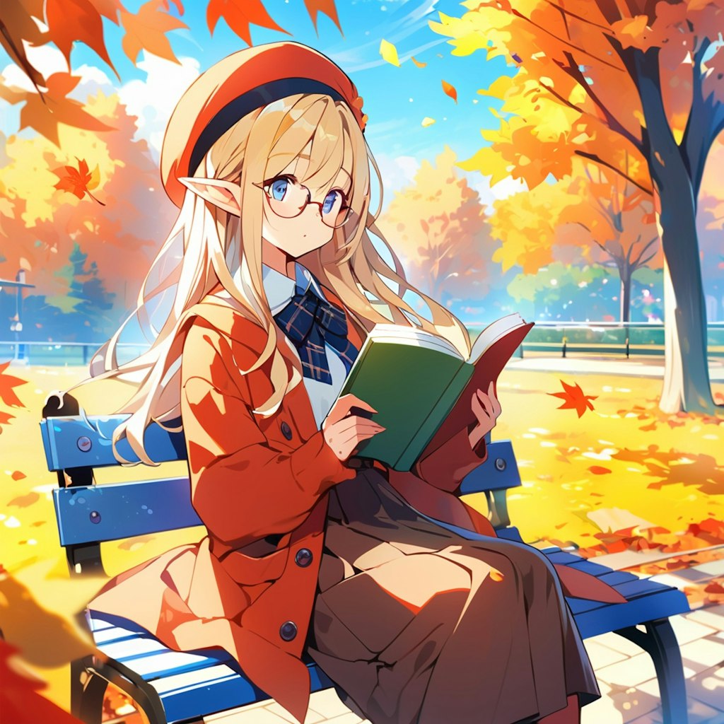 エルフの女の子も読書の季節です