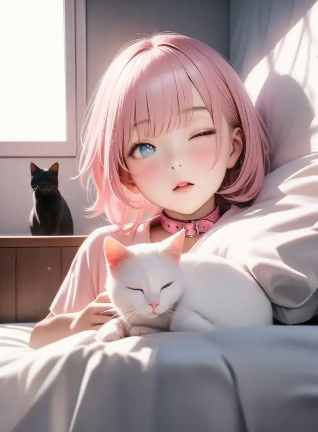 猫と寝る
