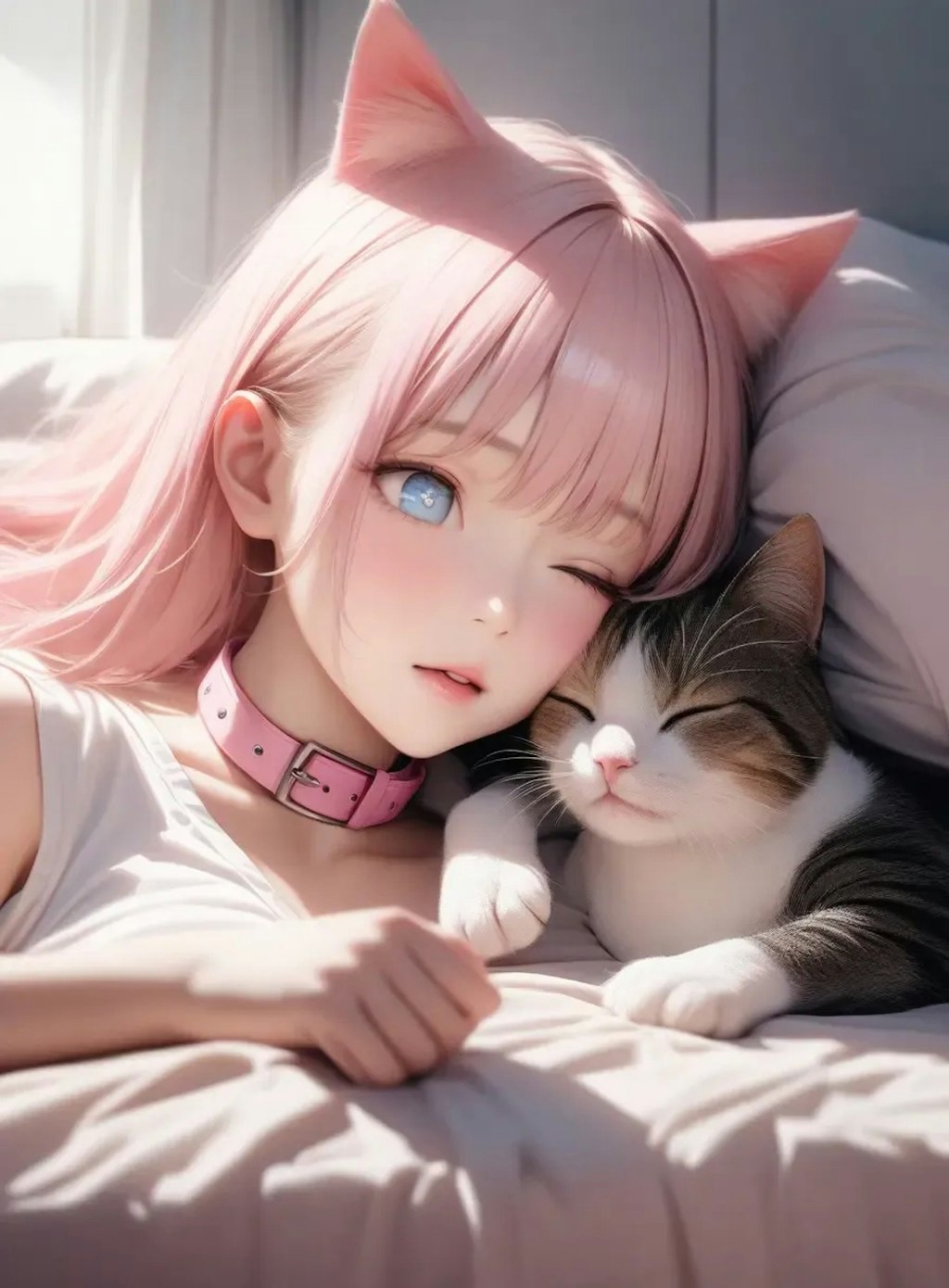 猫と寝る