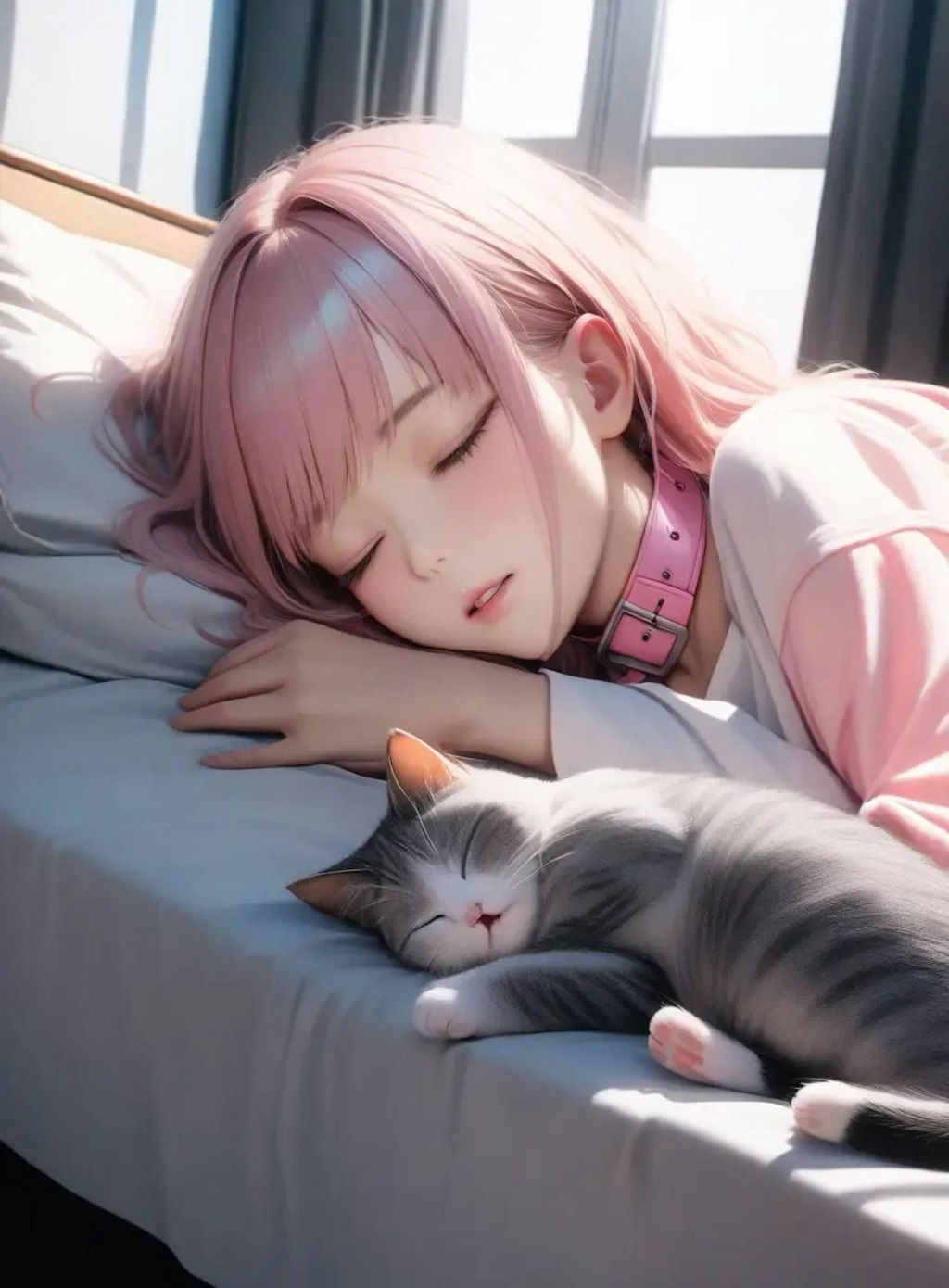 猫と寝る