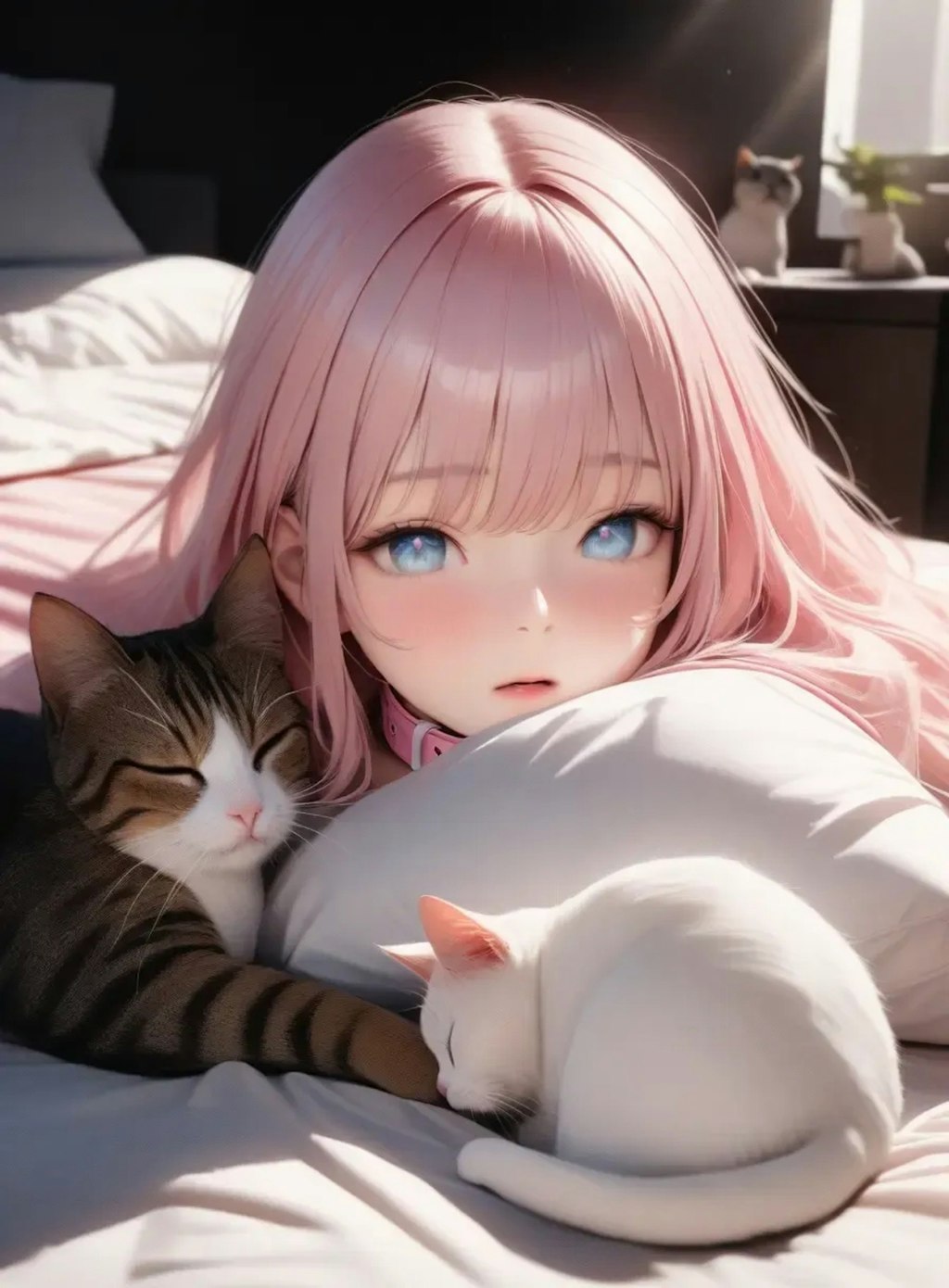 猫と寝る
