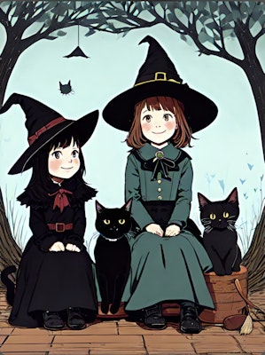 魔女っ子と黒猫